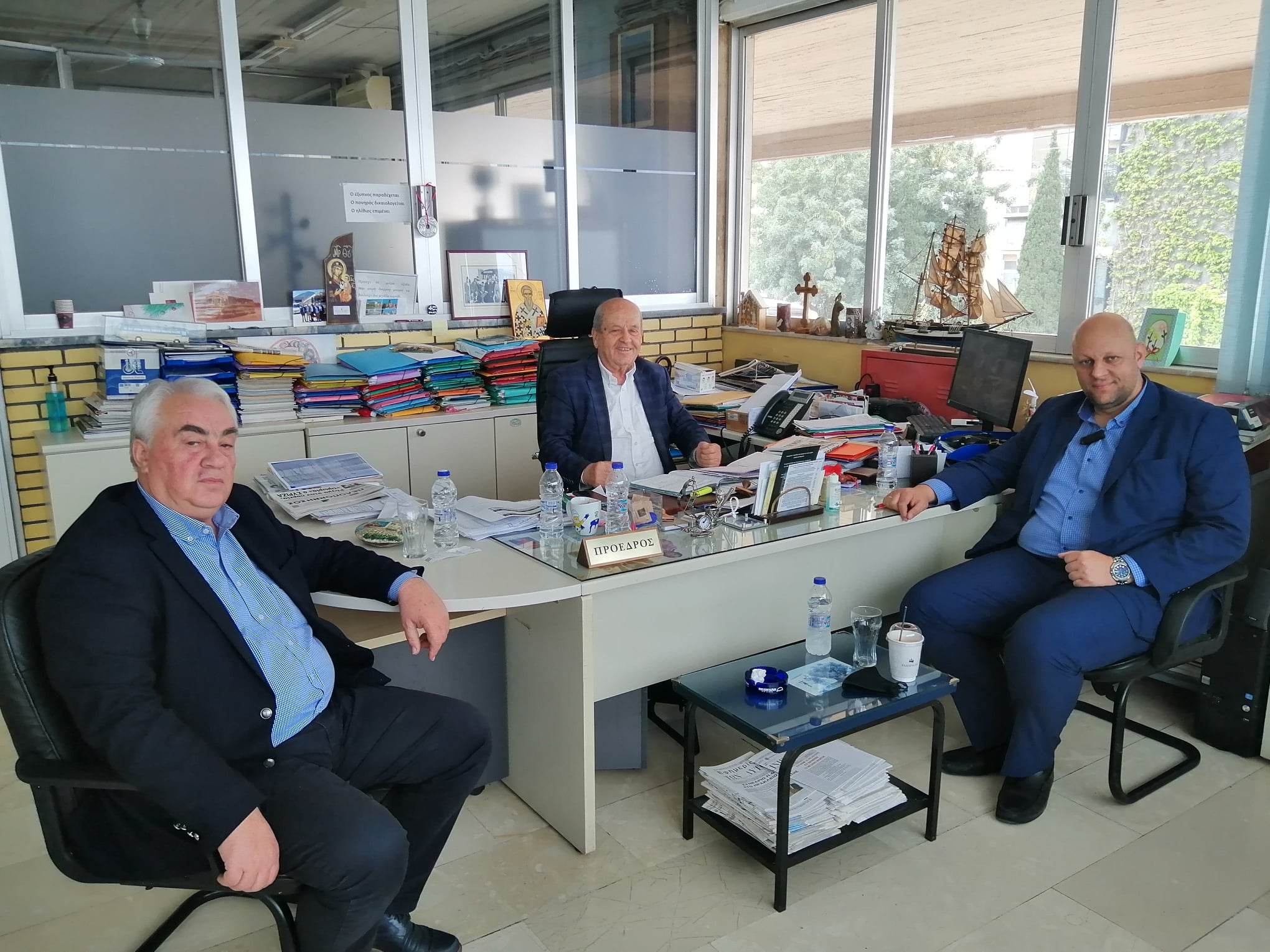 Συνάντηση του υποψήφιου βουλευτή της Ν.Δ. Αχαΐας Γιώργου Τσίρη, με το Δ.Σ. του υπεραστικού ΚΤΕΛ Αχαΐας
