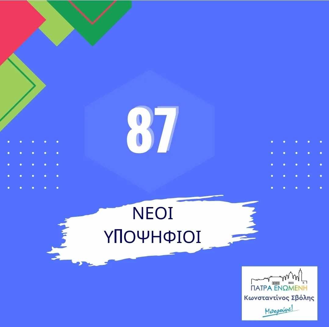 ΠΑΤΡΑ ΕΝΩΜΕΝΗ-ΚΩΣΤΑΣ ΣΒΟΛΗΣ-87 νέοι υποψήφιοι