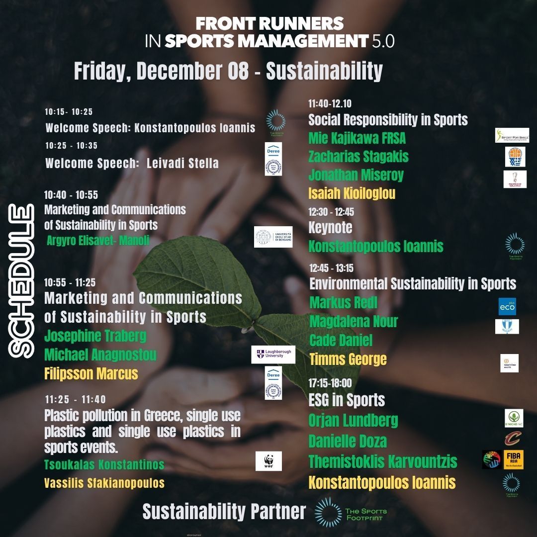 Πάνω από 60 κορυφαίοι ομιλητές στο Front Runners in Sports Management 5.0 στις 7-9 Δεκεμβρίου