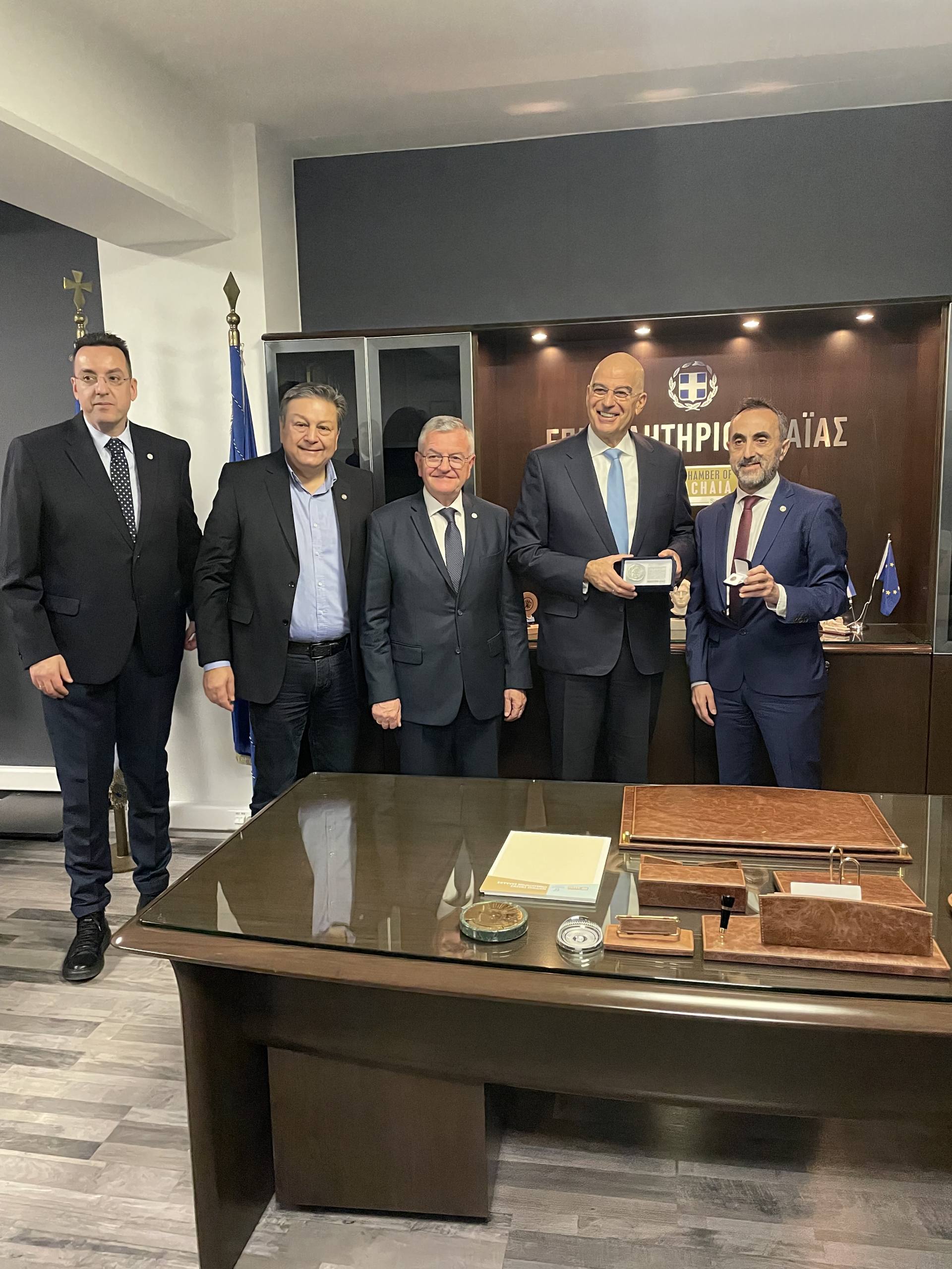 Επίσκεψη του Υπουργού Εθνικής Άμυνας κ. Νίκου Δένδια στο Επιμελητήριο Αχαΐας